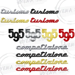 For Abarth 595 Competizione Turismo 500 695 Lettering Metal Badge Stickers Car Rear Trunk Emblem Decoration Car Styling
