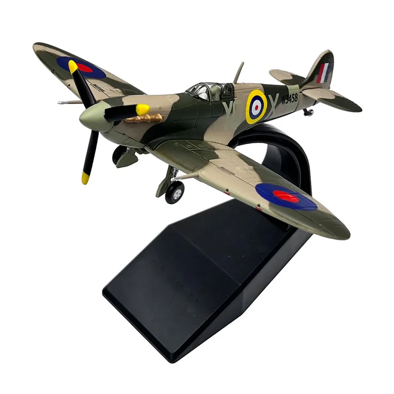 1:72 1/72 Scale WWII British Spitfire Fighter Plane Diecast Metal Airplane Aircraft Ornament Model Boy Birthday Toy Gift