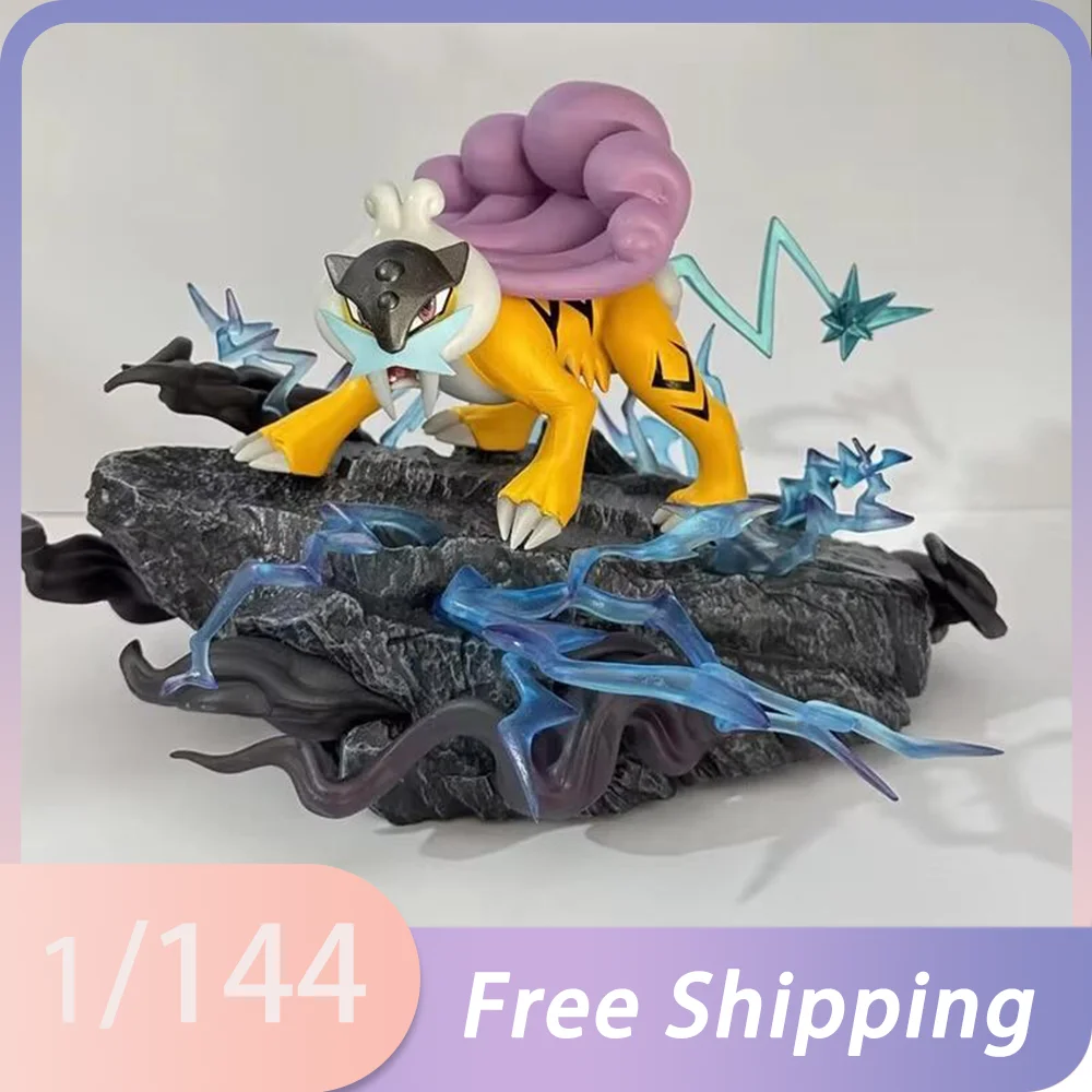 Pokemon Figure Raikou Figures Three Sacred Figurine Statue Model Doll Collection Desk Decoration Children Toy Birthday Gift