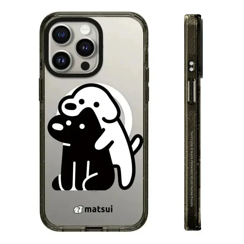 Cute Dog Friend 2.0 Acrylic Black Border iPhone 12 13 14 15 16 Pro Max Case - Protective iPhone Case with MagSafe