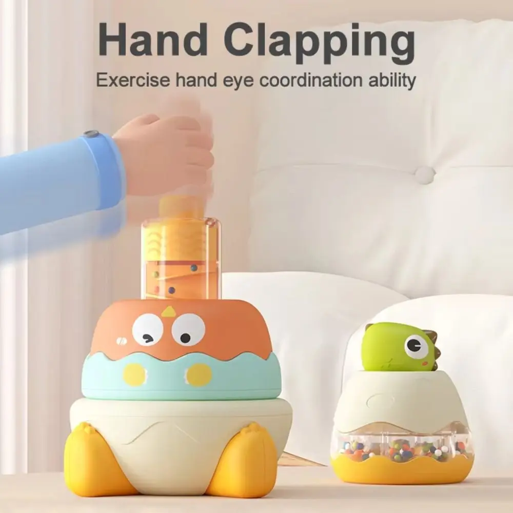 Ferrule Dinosaur Rainbow Stacking Rattle Montessori Stacking Rings Developmental Rainbow Tower Puzzle