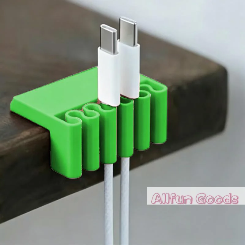 [TG835]5pcs 3D Printed Desk Cable Organizer Clip – Multi-Slot USB Cord Holder, Edge Management, Home Office