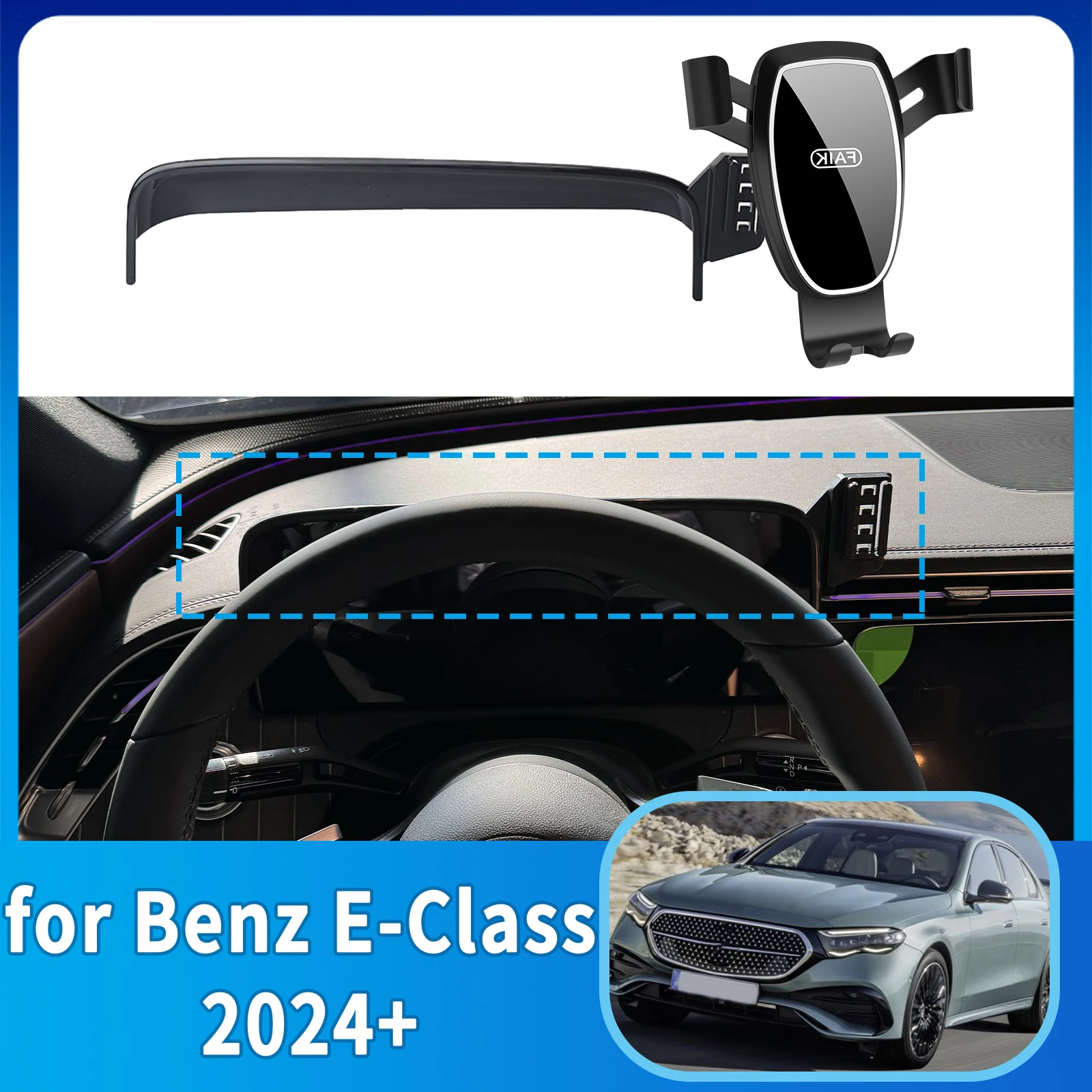 

Подходит для Mercedes-Benz E-Class 2024, 2025 E Class W214 ​ ​ Автомобильный держатель телефона, кронштейн для крепления экрана приборной панели, простая установка