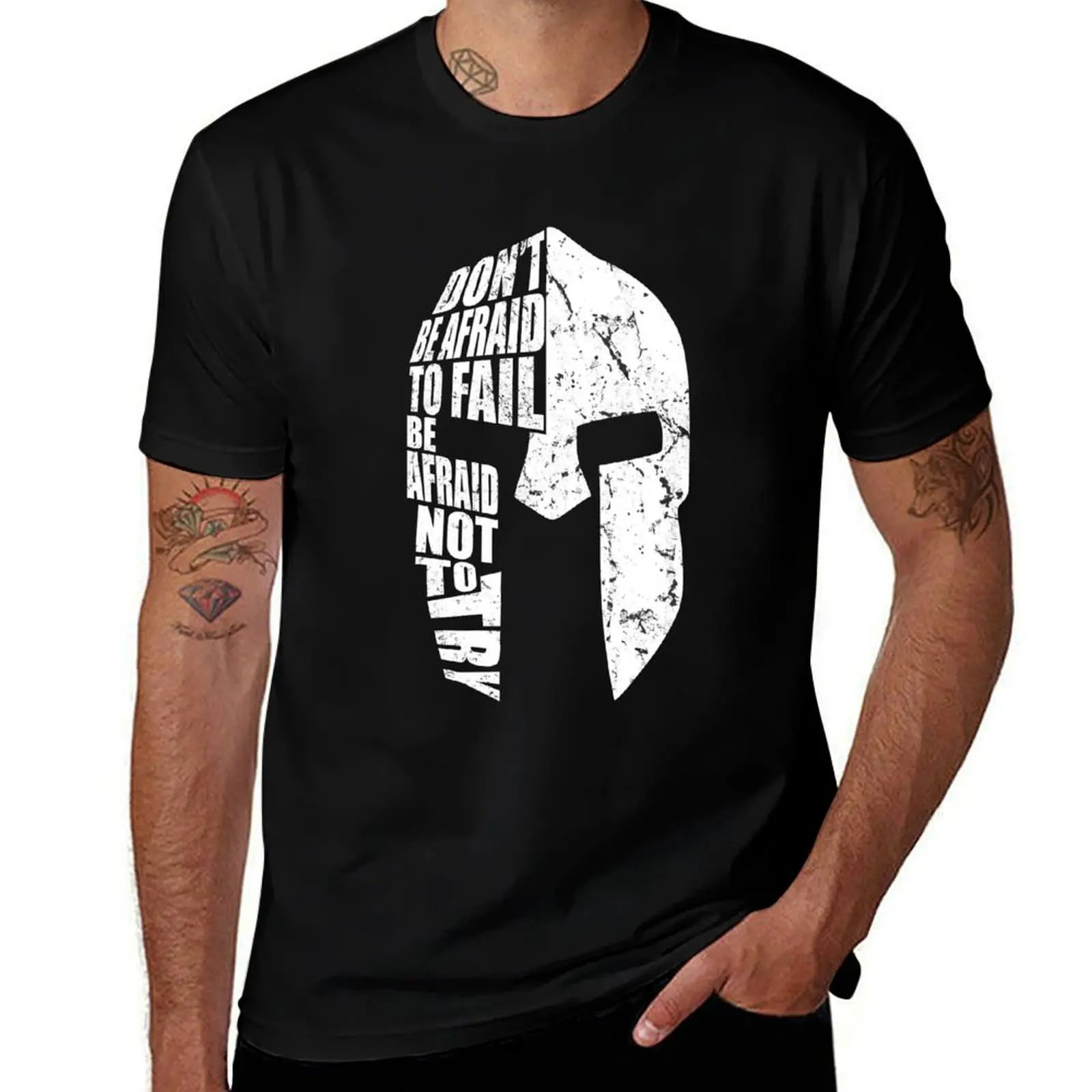 

SPARTAN NOT AFRAID TO FAIL T-Shirt funny t shirts dark humor t shirt for man t shirts for man pack white T-Shirt