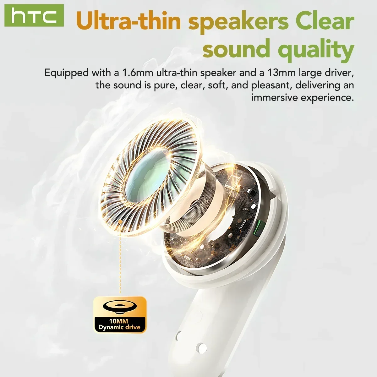 [HTC NE48] سماعات بلوتوث قابلة للطي منزلق جانبي، سماعات أذن ترجمة AI، شاشة لمس عالية الدقة TWS داخل الأذن سماعات رأس لاسلكية