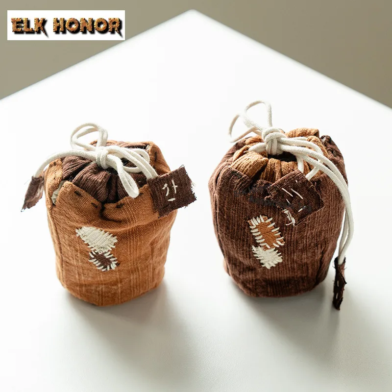 

Cotton Linen Hand-sewn Tea Cozies Zen Tea Dish Bag Tea Set Bag Tea Cozy for Teapot Portable Bag Travel Tea Set Bag Cha Supplies
