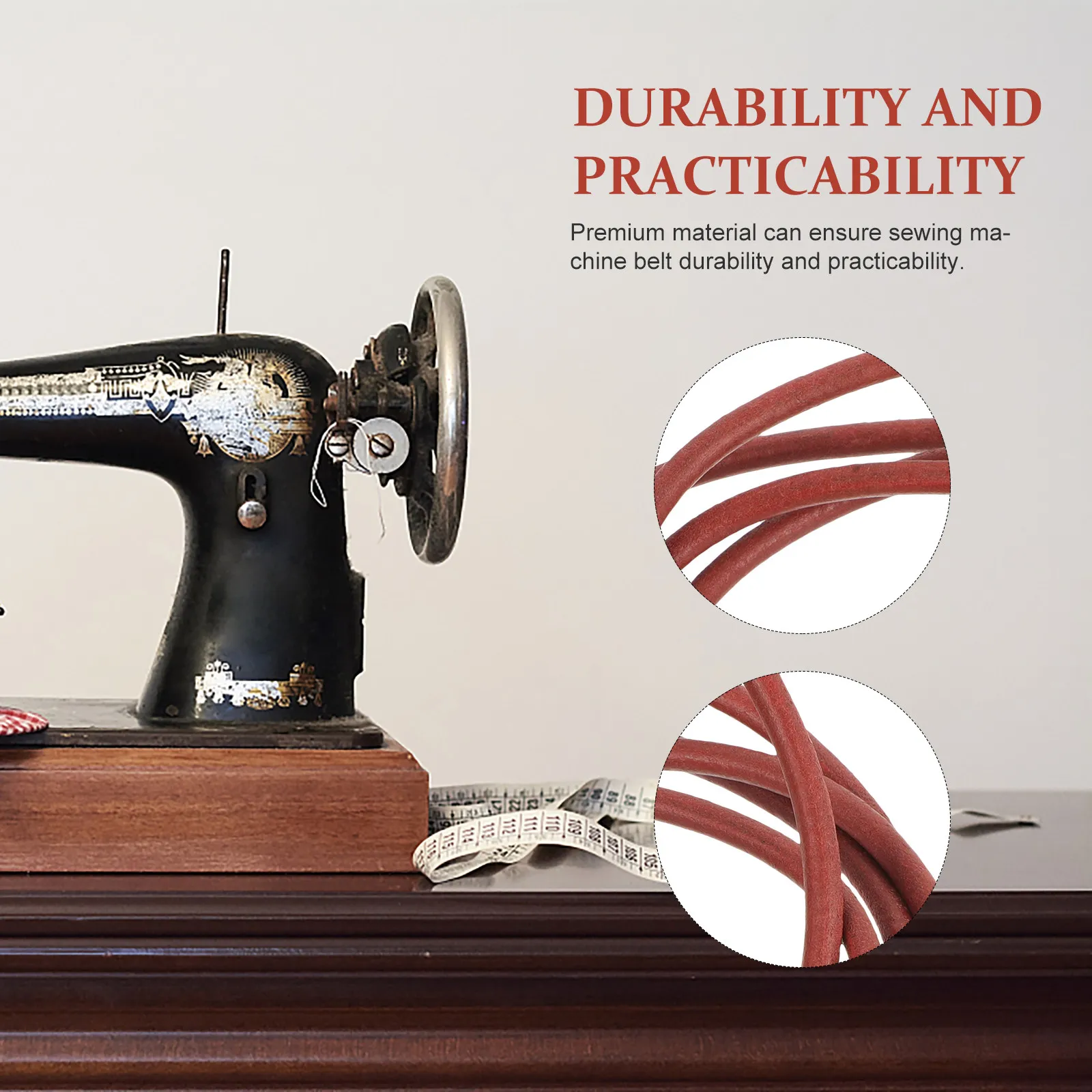 Sturdy Treadle Pedaling Sewing Machine Belt with Metal Hook Drive Belt for Stitching Machines Sewing