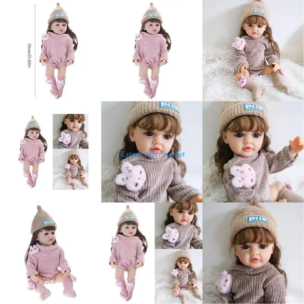 

090B Силиконовая кукла-младенец, аутентичная детская игрушка с мелкими деталями и нарядами