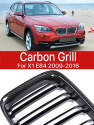 Front Bottom Bumper Kidney Grill Carbon Fiber Interrior Grille Cover For BMW X1 Series E84 SDrive XDrive 2009-2016 Accessories