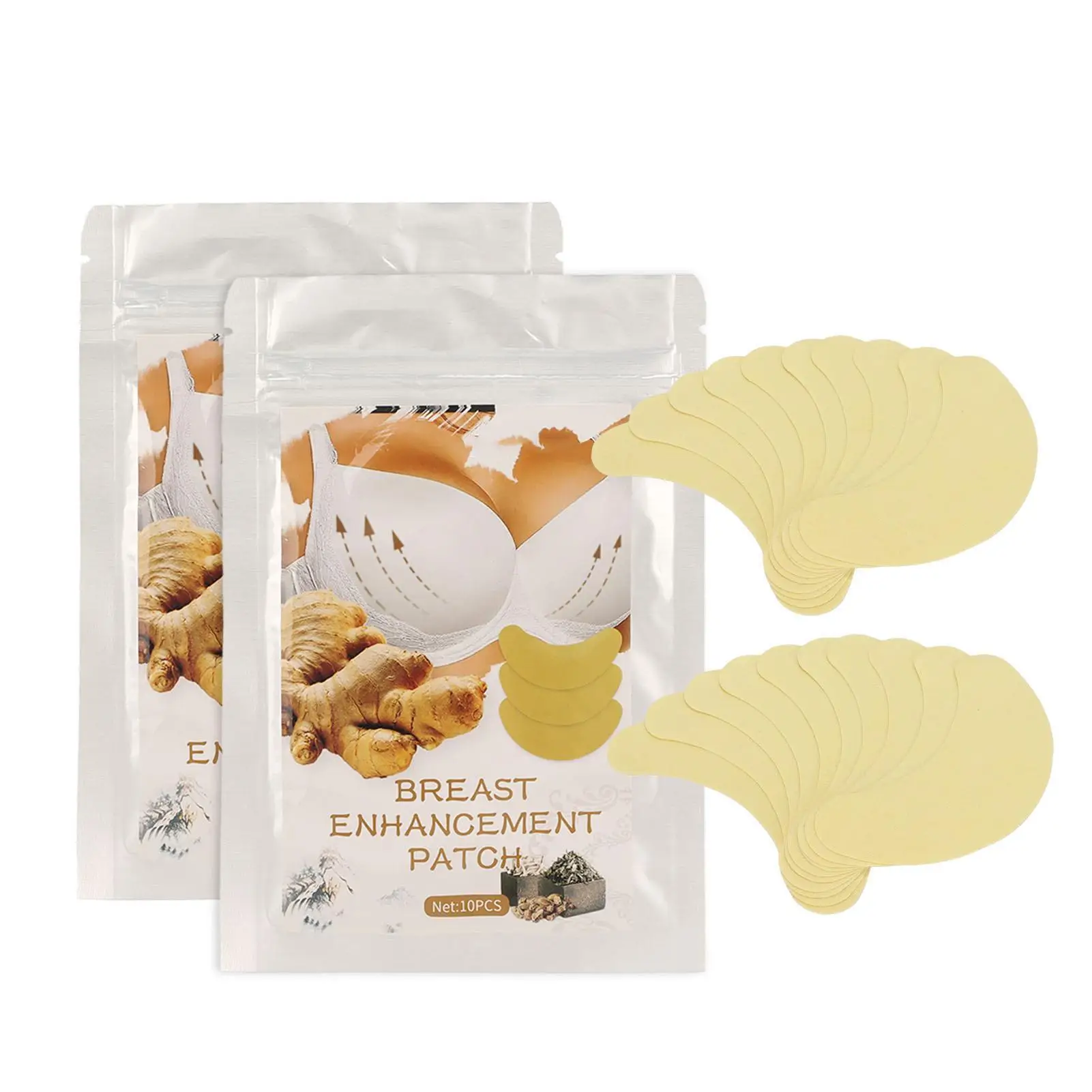Parche reafirmante para senos con infusión de extracto de jengibre para un aumento natural y para el cuidado del pecho