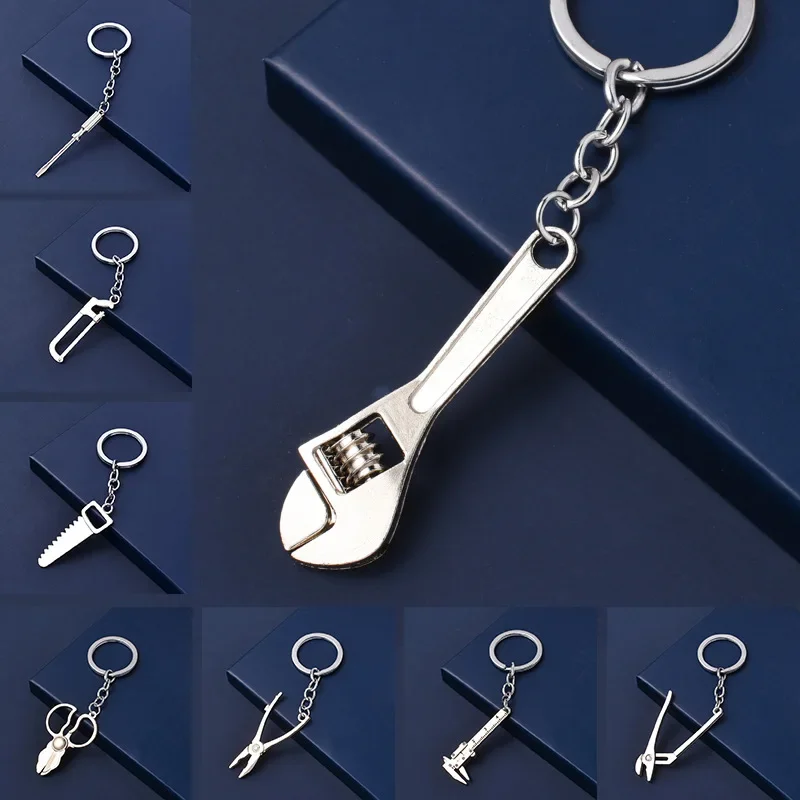 Mini Small Opening Mobile Activity Wrench Keychain Screwdriver Hammer Simulation Tool Keychain Key Chain Best Gift Jewelry