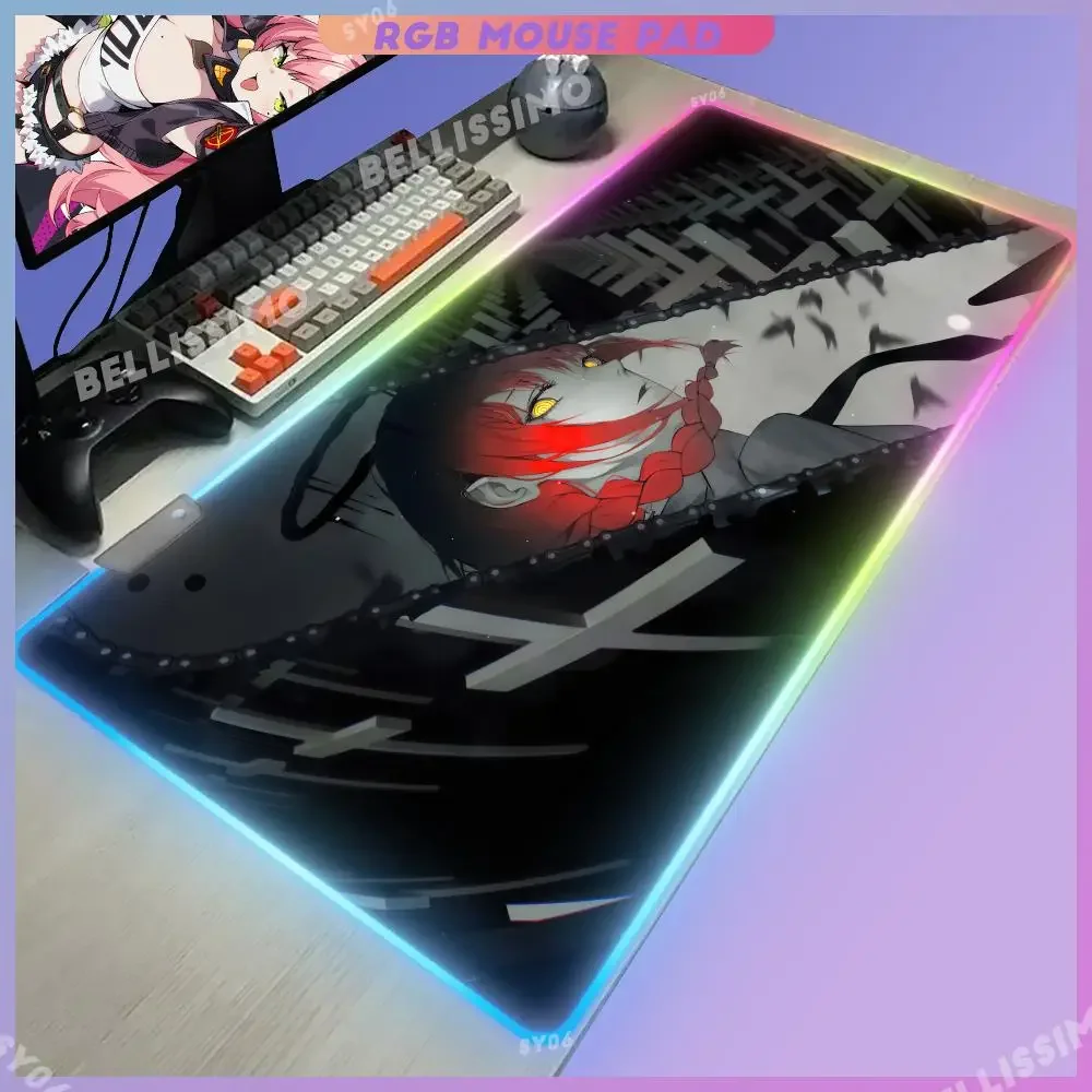 RGB Gaming Cool Makima Kawaii Himeno Chainsaw Mouse gaming accessories Pad Mousepad Large Desk Game Rubber No-slip Office Mat