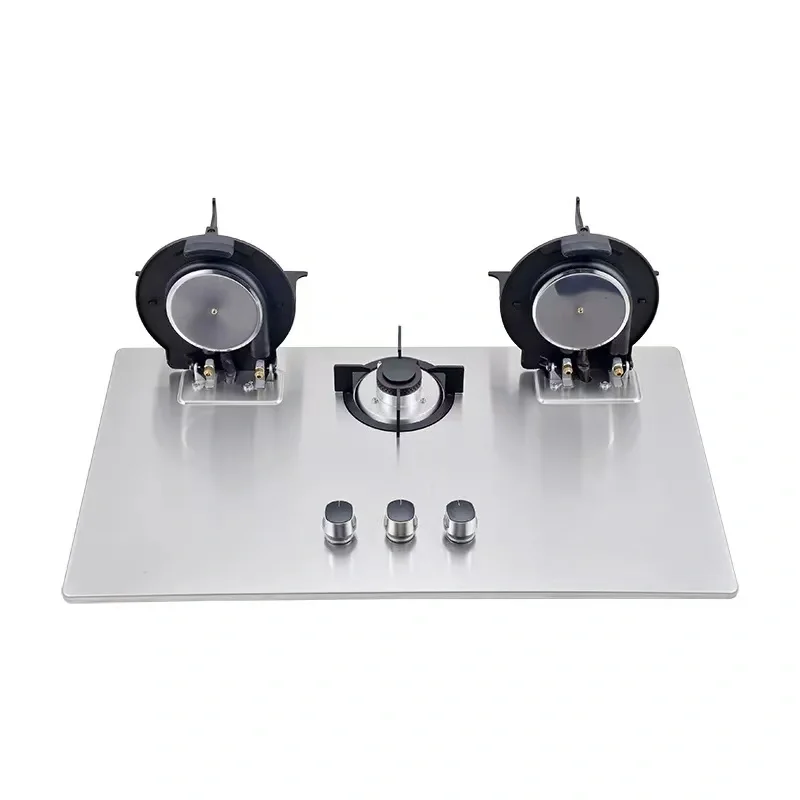 Happy Home Portable Three Burner Smart Built in Stainless Steel Gas Stove for Home Kitchen