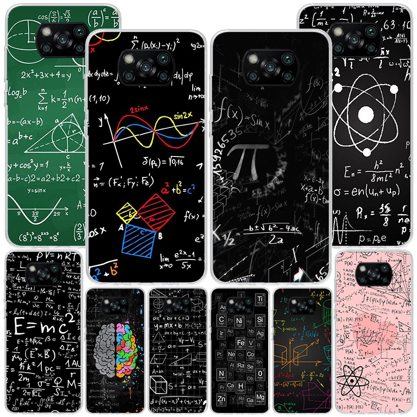 Physics Chemical Mathematics Phnoe Case for Xiaomi Poco X5 Pro X4 Gt X3 Nfc M5S M4 M3 M2 F3 F2 F1 Mi Note 10 Lite A2 A3 Unique C