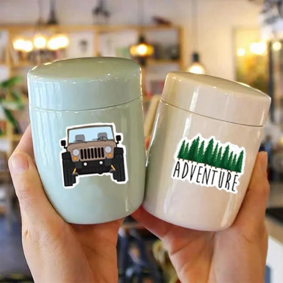 50 قطعة من ملصقات المغامرة الخارجية للطبيعة والمشي لمسافات طويلة والتخييم والسفر شارات الفينيل المقاومة للماء مثالية لزجاجات المياه B #6