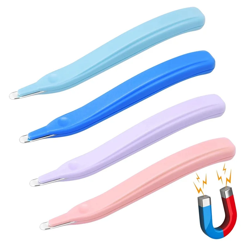 AEE7-4 Pack Magnetic Staple Remover Tools, Professional Stapler Removers Staple Puller Remover For Classroom (4 Colors)