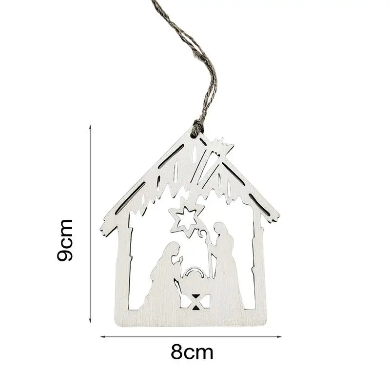 Подвесные Украшения для новогодней елки из натурального дерева, подвеска с изображением Иисуса и Адвента, детские подарки, Рождественское украшение