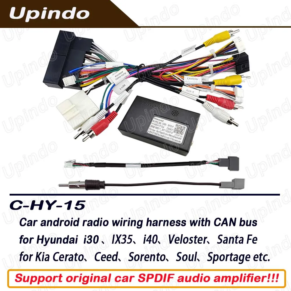 

Android Radio Wiring Harness CAN Bus Adapter for KIA Sportage Sorento Soul Optima Cerato Carens & Hyundai i30 i40 ix35 Veloster