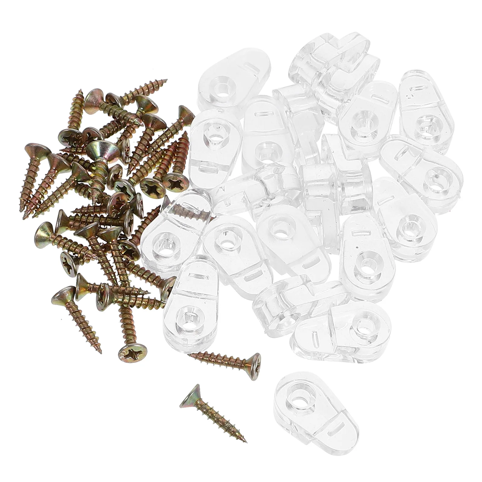 

20 Pcs Cabinet Door Retainer Clips Glass Holders Screws LED Hardware Clamps Installation