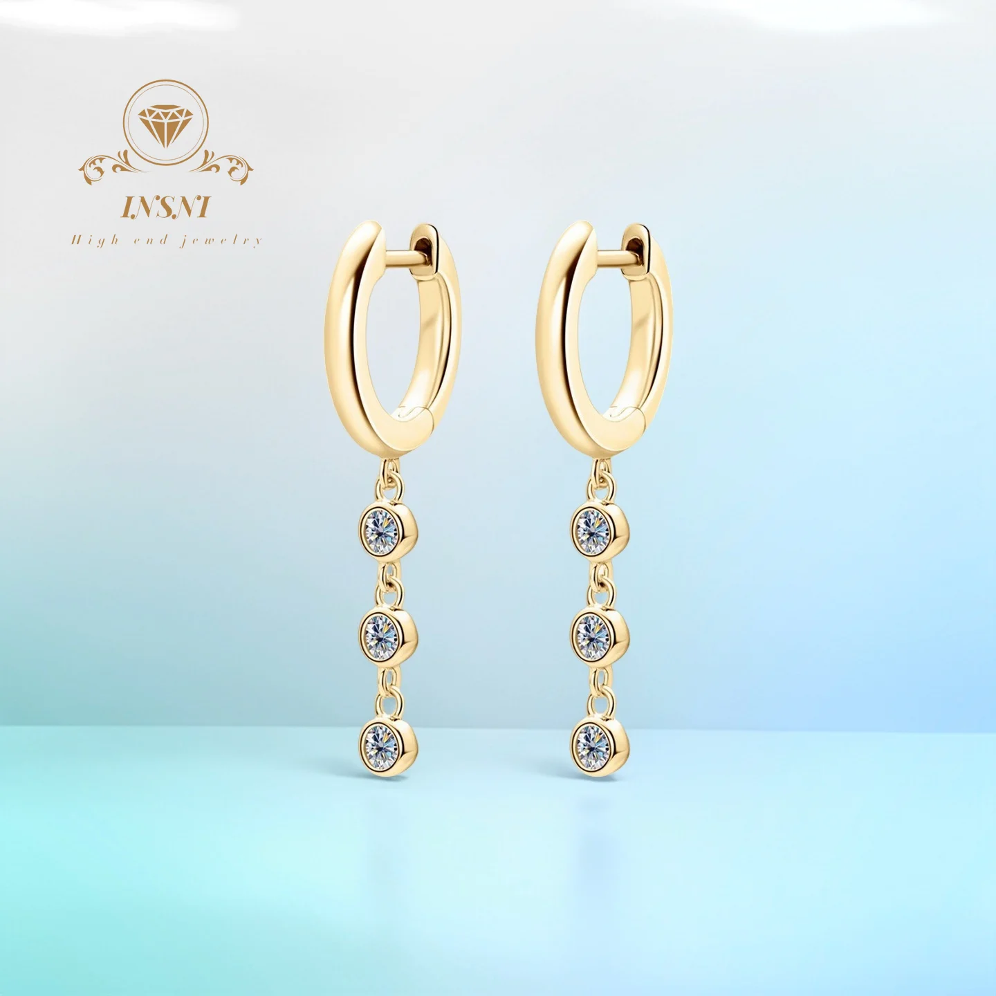 

Tassel Moissanite Women's Earrings Niche Design High-End S925 Silver Ear Jewelry Certified Luxury Elegant Chic VVS1 D Color