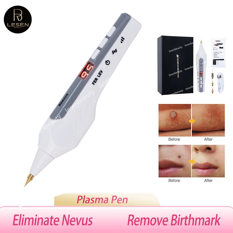 

Plasma Pen 9 level Spot Removal Pen Tattoo Mole Removal Facial Freckle Dark Remover Tool Wart Removal Skin Tag Remover Device US