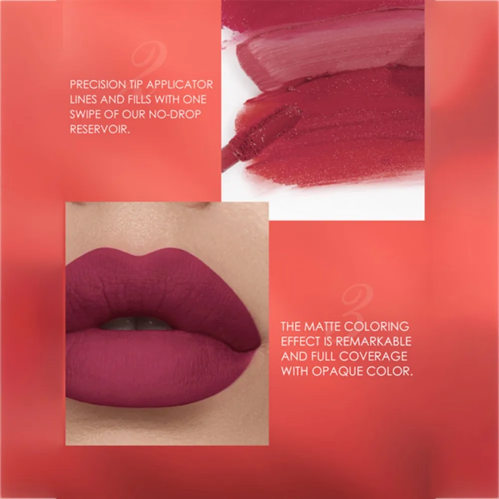 Set di matite per labbra colorate a lunga durata opache a 2 colori, matite per labbra girevoli con tazza antiaderente antisudore impermeabile