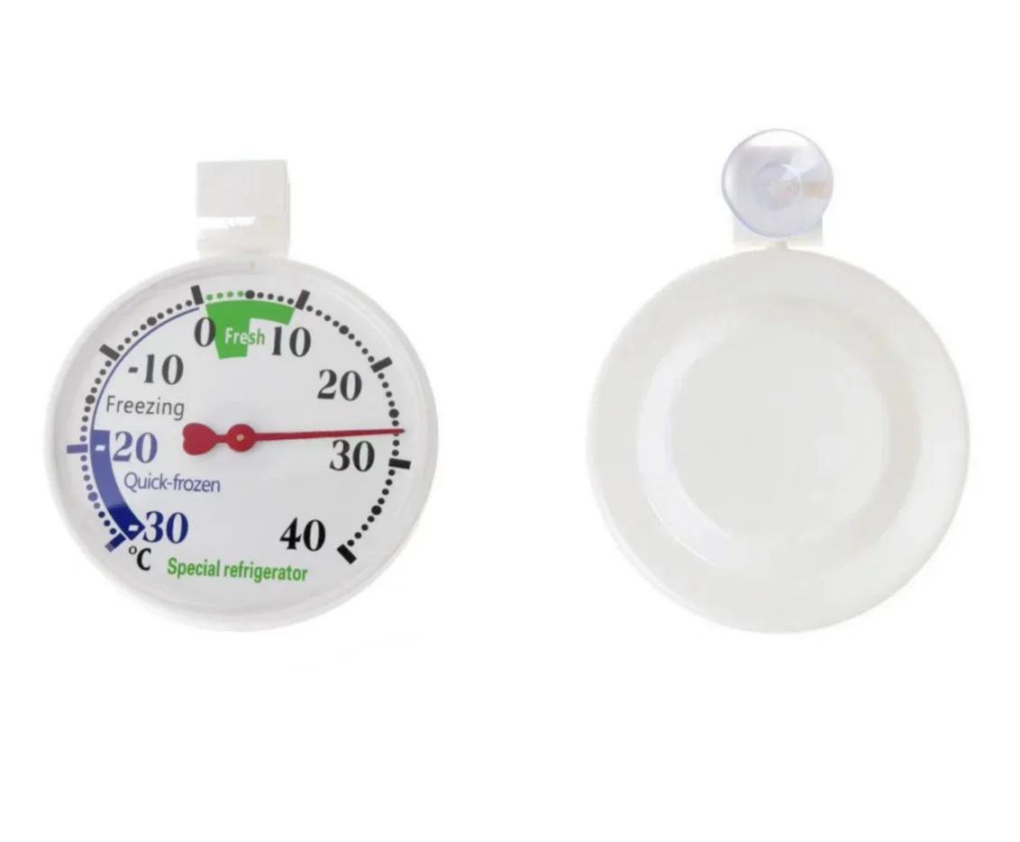 Mini Round Temperature Sensor Meter -30-40°C Analog Thermometer for Refrigerator Freezer Cooler Kitchen Pointer Temperature Test