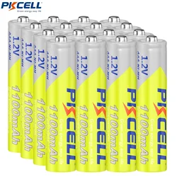 PKCELL 16PC NI-MH 1.2V AAA 1100mAh akumulator wstępny NIMH 1100mah Triple-A Pilas baterie do latarek