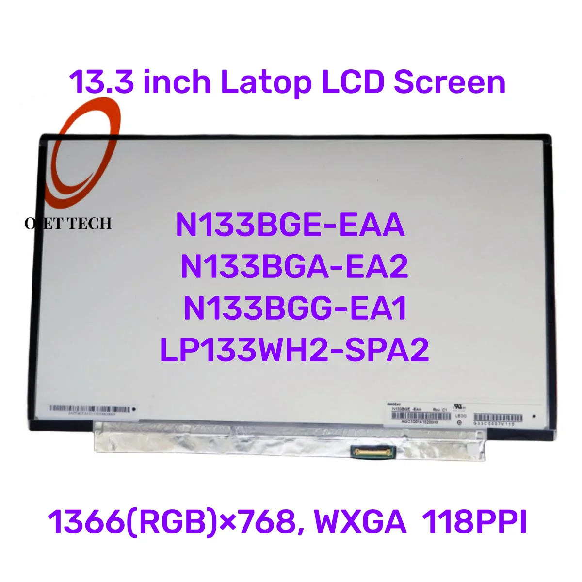 13.3 Inch LED Screen N133BGE-EAA N133BGA-EA2 N133BGG-EA1 LP133WH2-SPA2 1366(RGB)×768 30pins EDP