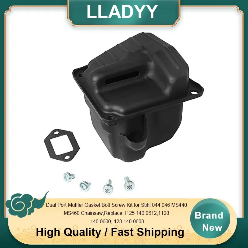 Dual Port Muffler Gasket Bolt Screw Kit for Stihl 044 046 MS440 MS460 Chainsaw,Replace 1125 140 0612,1128 140 0600, 128 140 0603