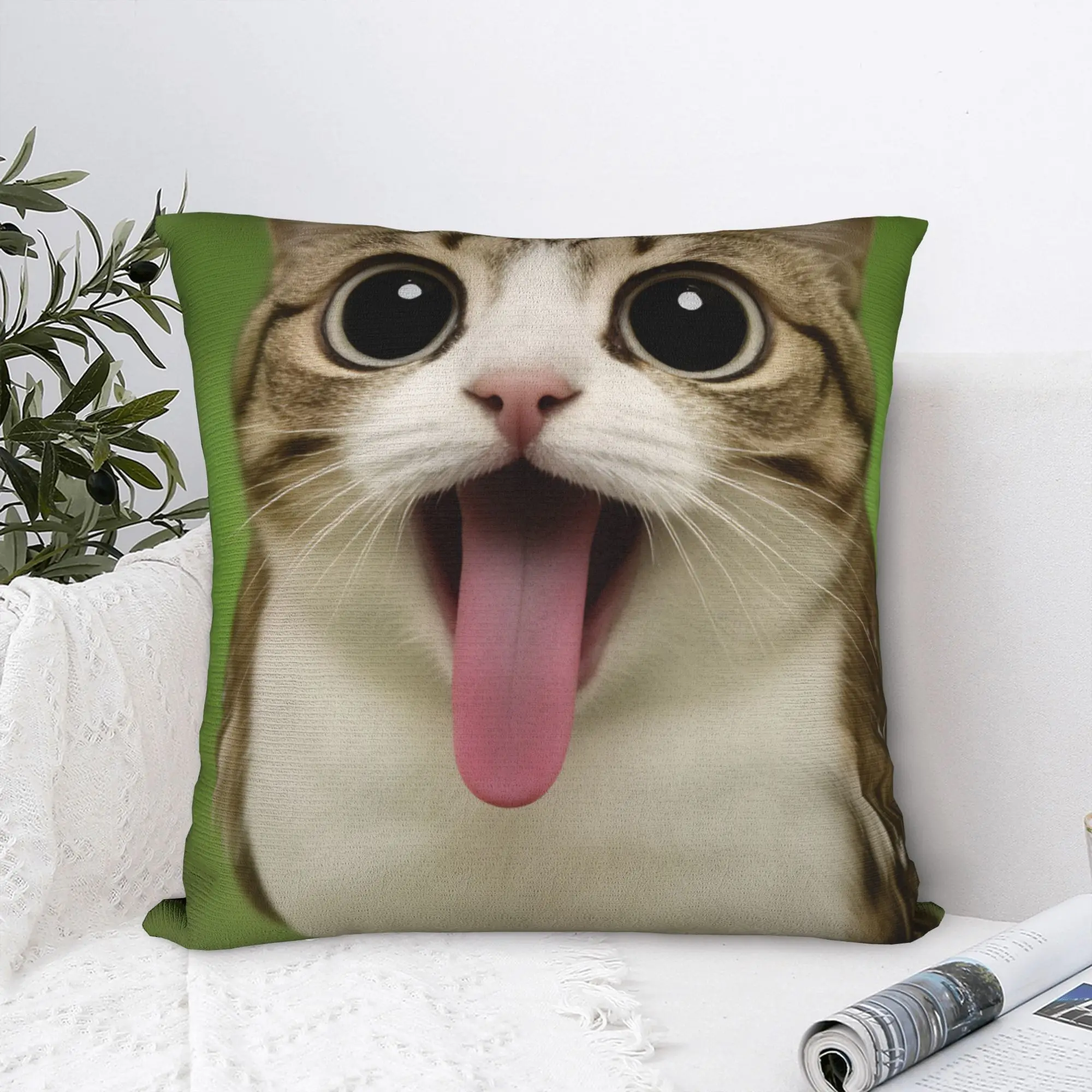 الإيطالية Brainrot Meowl القط البومة متعة ميمي وسادة غطاء الجرافيك غطاء الوسادة مضحك كيس وسادة ل أريكة ديكور المنزل
