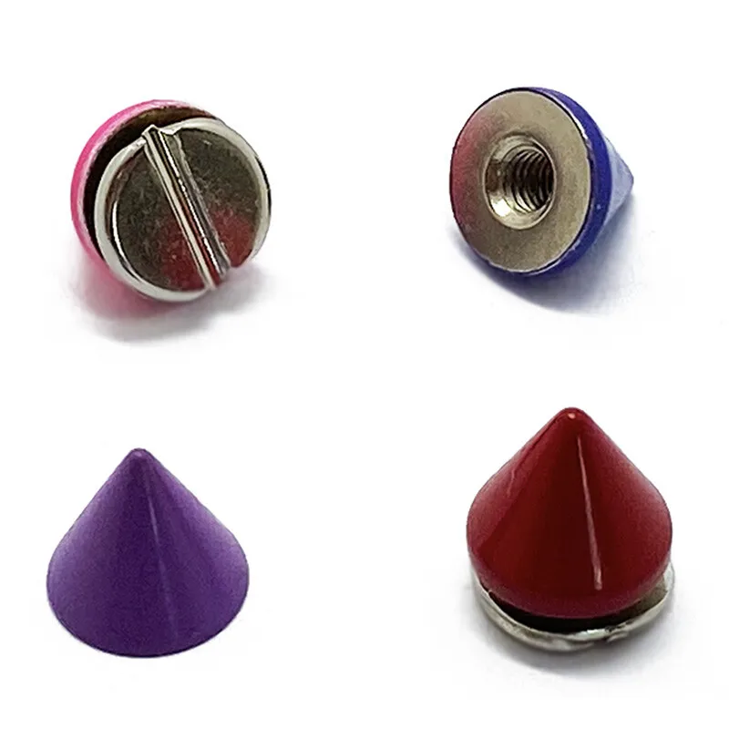5~100Set Punk Garment Rivets 8x7.5mm Metal Conical Studs For DIY Leather Craft Handmade