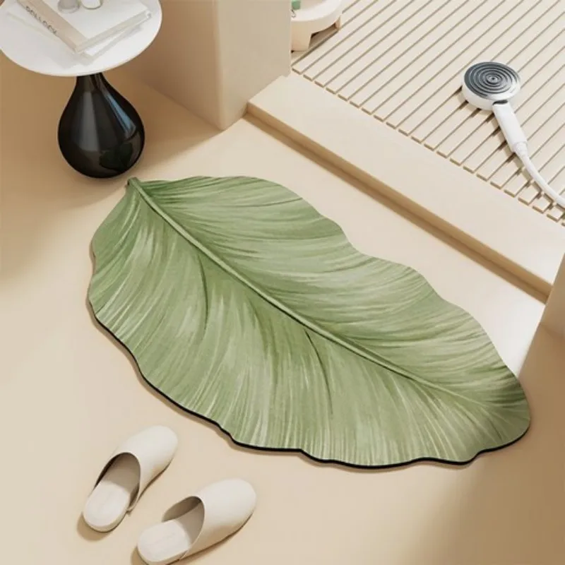 VIKAMA Ins Fresh Green Anti Slip Water Absorbing Quick Drying Bath Mat Shower Room Bath Rug Bathroom Carpet Home Decoration