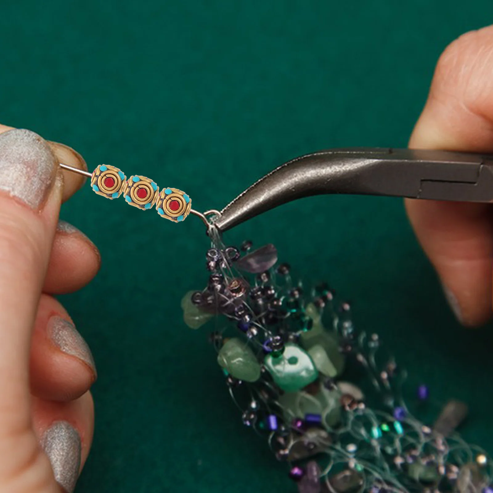 

12Pcs Tibetan Loose Bead Jewelry Supplies - Multipurpose Brass Buddha Beads with Large Hole Design for Handmade Spiritual