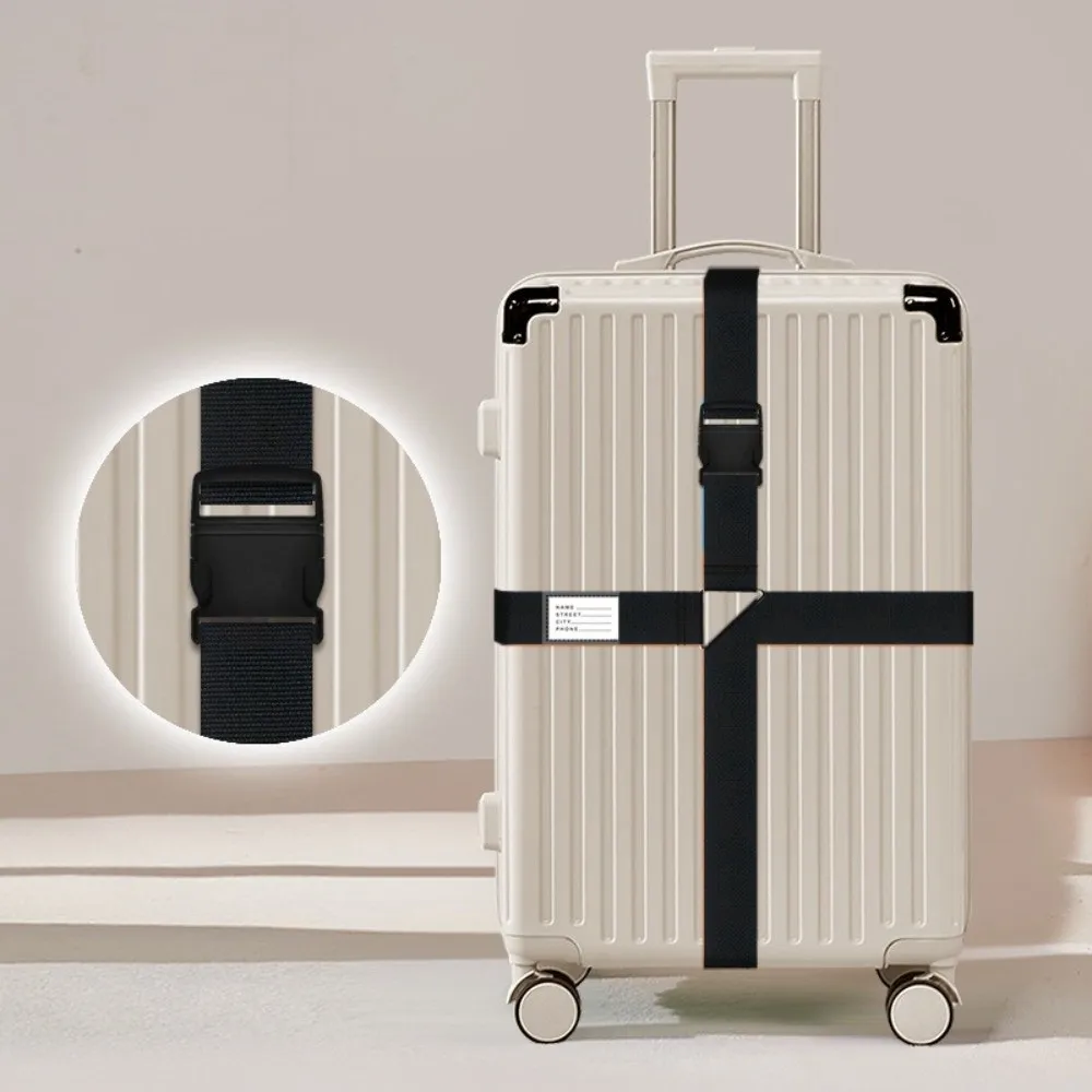 Adjustable Name Sticker Cross Strap Packing Belt Baggage Belts Travel Suitcase Accessories Luggage Buckle Strap