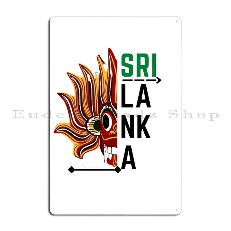 Sri Lanka Yaka Mask Rasta Color Metal Plaque Painting Character Pub Wall Decor Wall Mural Tin Sign Poster
