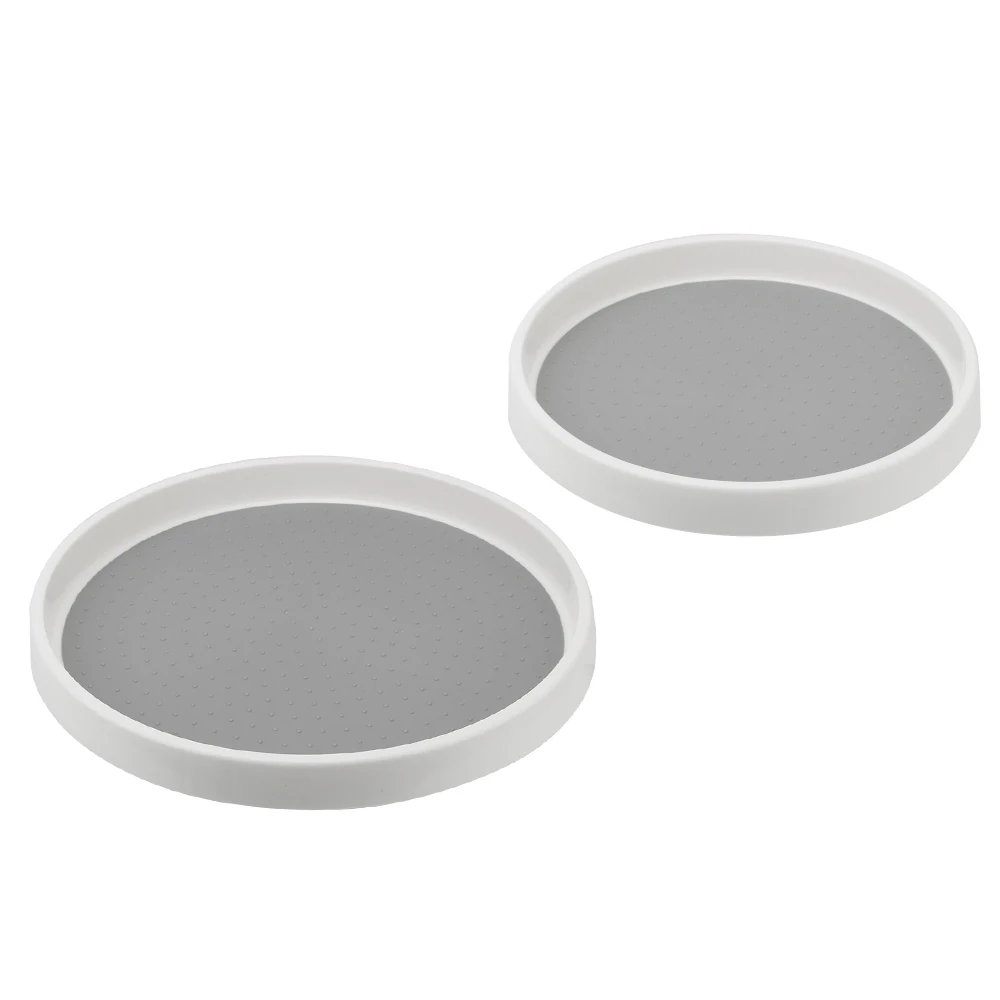 Kitchen Storage Tray Rotating Organizer Spice Rack Pantry Cabinet Turntable 2 Tier Round Shelf Condiment Storage Rack