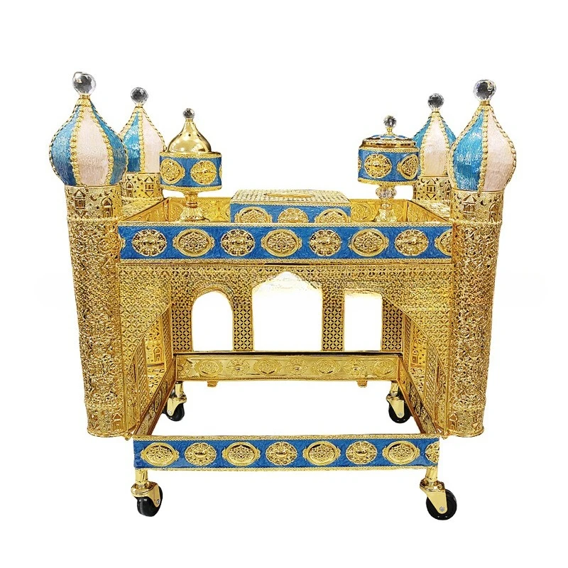 

High-end coffee table set European castle double-layer coffee table luxury living room home decoration
