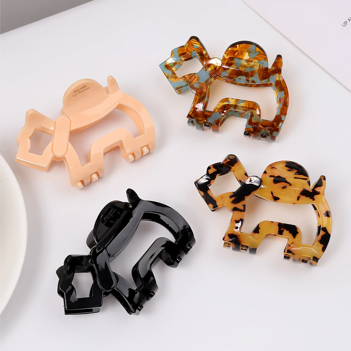 Cute cartoon puppy grip clip is suitable for small hair volume hairpin women's high-end fashion foreign shark clip