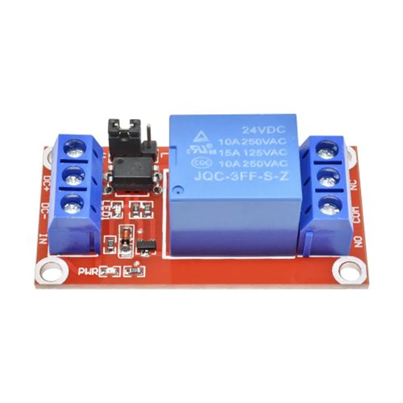 DC 24V Relay Module 1 Channel Relay Board with Optocoupler Isolation Support High or Low Level Trigger for Arduino