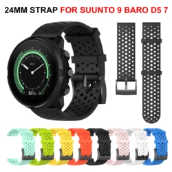 Bracelet en silicone pour SUUNTO 9 9 BARO Smartwatch Band, Bracelet pour SUUNTO D5 7 SPARTAN SPORT WRIST HR BARO, Remplacement Correa, 24mm