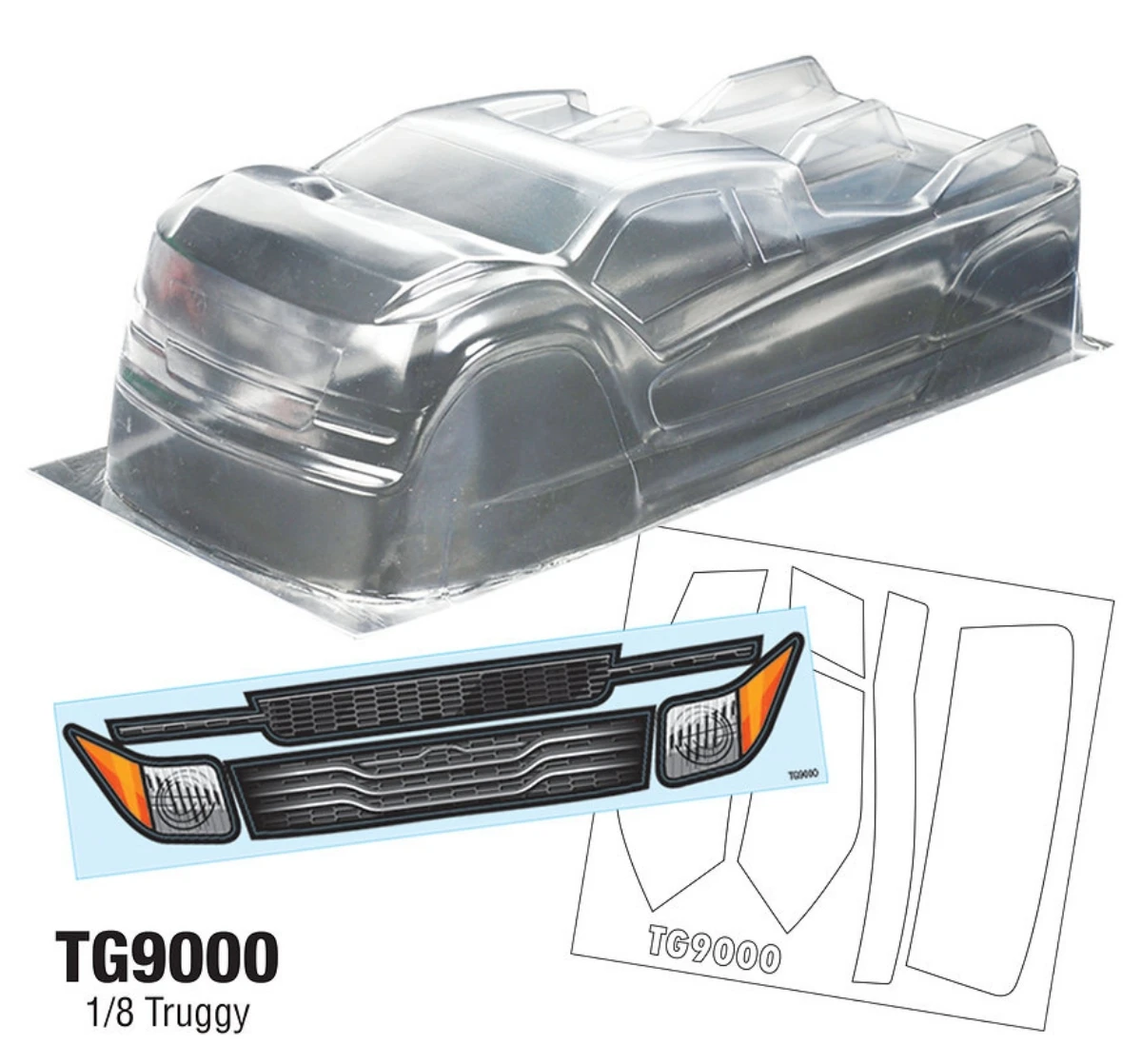TG9000 1/8 Truggy Body fit Team C T8TE Associated RC8T3/RC8T4 HB E8T/D8T Sworkz Kyosho MP10T Xray XT8/XT8E