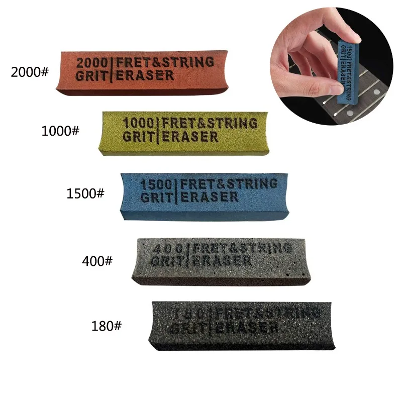 

1PCS Guitar Fret Polishing Erasers Abraisive Rubber for Fret Wire 180 &amp 400 &amp 1000 &amp 2000 Grit for Guitar Maintain Tool