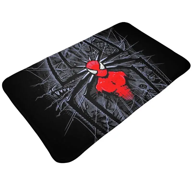 Custom Spider Web Colorful Front Door Mat Anti-Slip Indoor Absorbent Doormat Garden Garage Entrance Rug Carpet