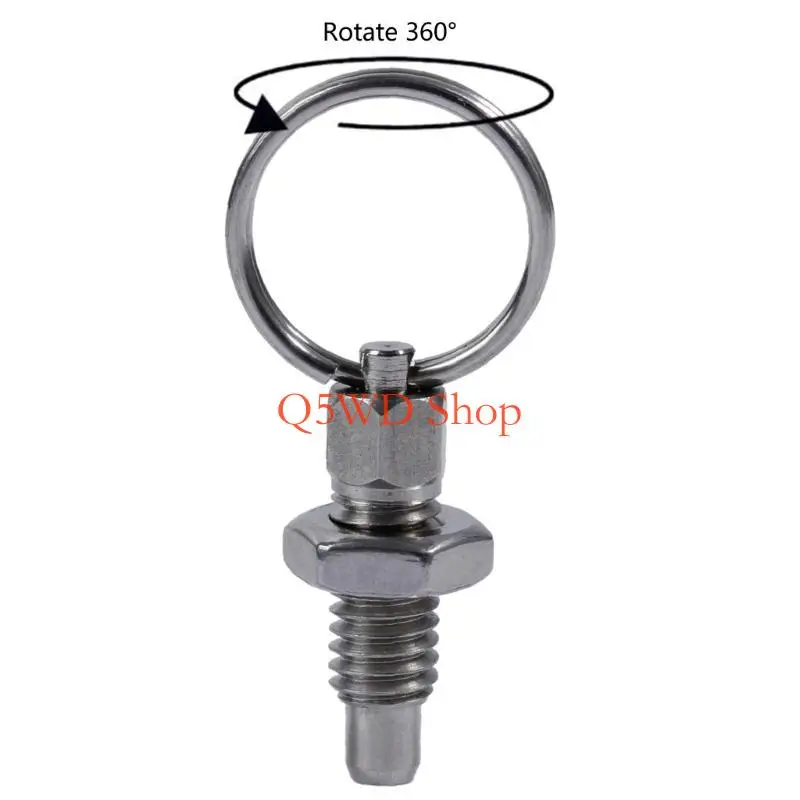 Q5WD 4 Pcs Stainless Steel Pull Ring Indexing Plunger Non Lock-Out Type Knob Plunger
