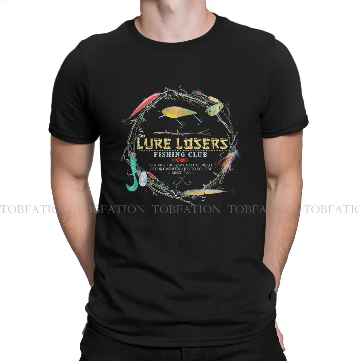 Lure Losers Fishing Club Newest TShirts Fishing Men Graphic Pure Cotton Tops T Shirt Round Neck Oversized