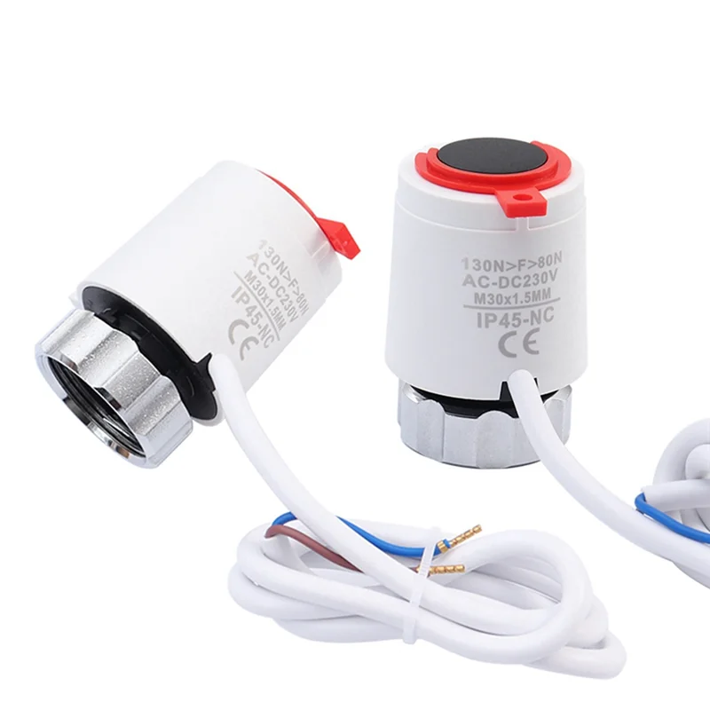 

A41I 2 Pcs 230V Normally Closed NC M30x1.5Mm Electrothermal Actuator For Underfloor Heating TRV Thermostatic Heat Dissipation