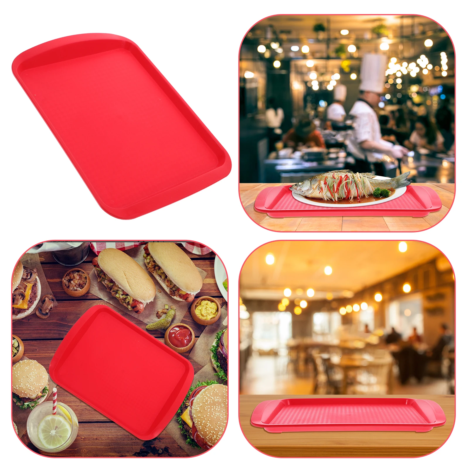 

NonSlip 305mm Thick Plastic Tableware Tray Storage Tray Rectangular Serving Platter Food Storage Tableware Fruit Plates