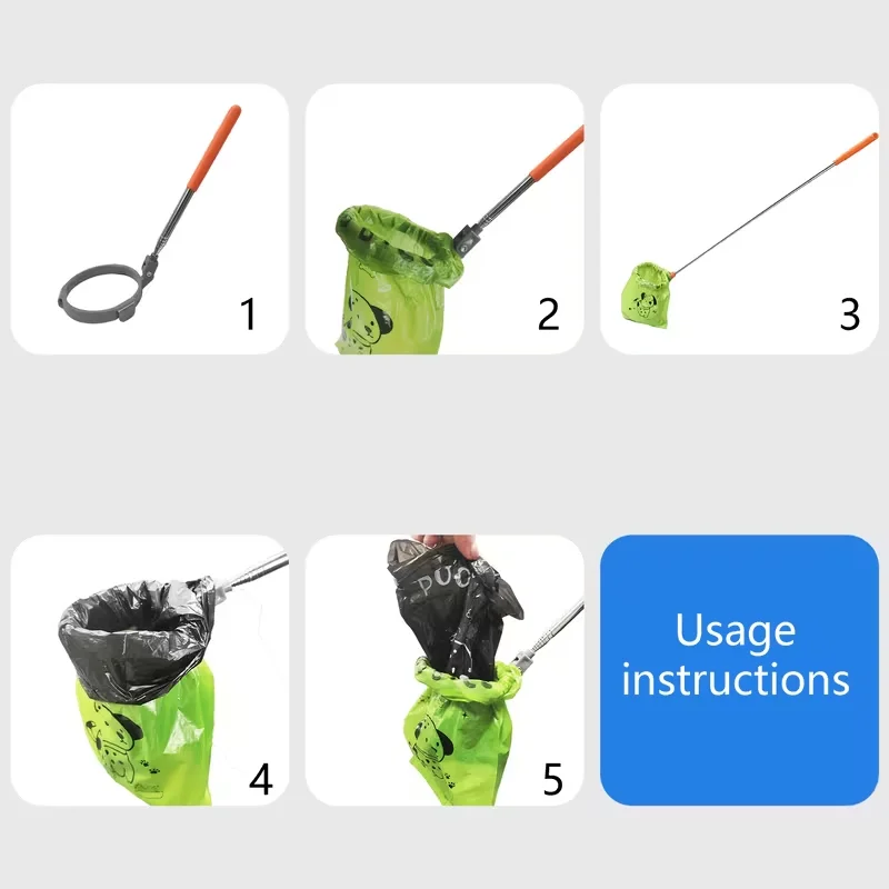 1PC Portable Scalable Dog Poop Collector Dog Poop Picker Pet Poop Clean Tool Friendly Grabber Portable Pet Poop Picker Wholesale