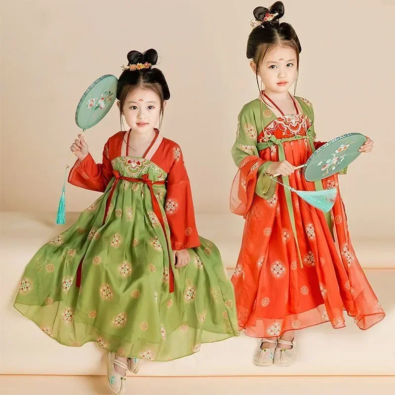 Girl Dress Hanfu Vintage Style Kids Clothes Vestido Traditional Chinese Clothing Cosplay Children Princess Costume Girls Dresses